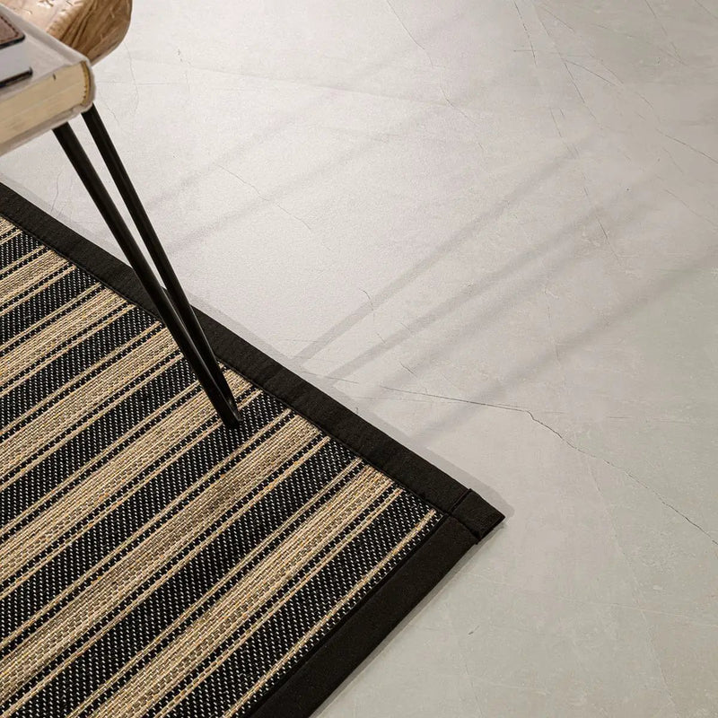 Sande Ivory Matte Marble Look Porcelain Tiles 24x24 in a finished room