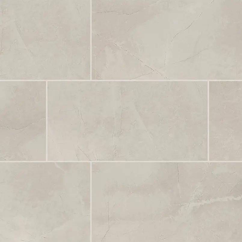 Sande Ivory Polished Marble Look Porcelain Tiles 12x24 close up