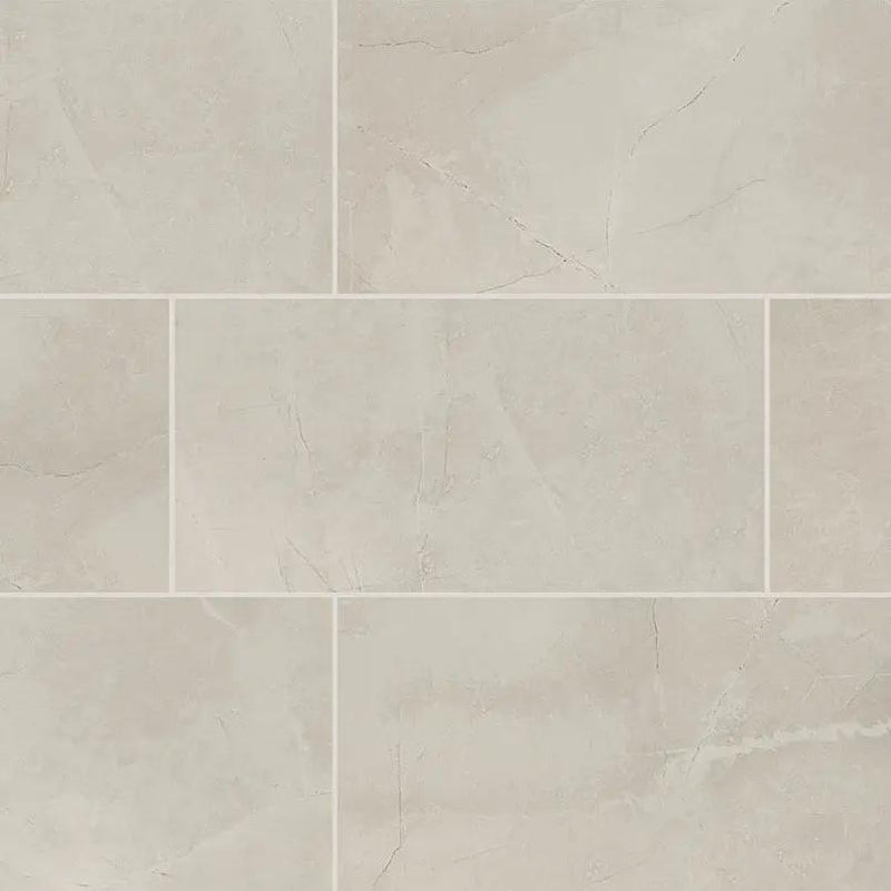 Sande Ivory Polished Marble Look Porcelain Tiles 12x24 close up