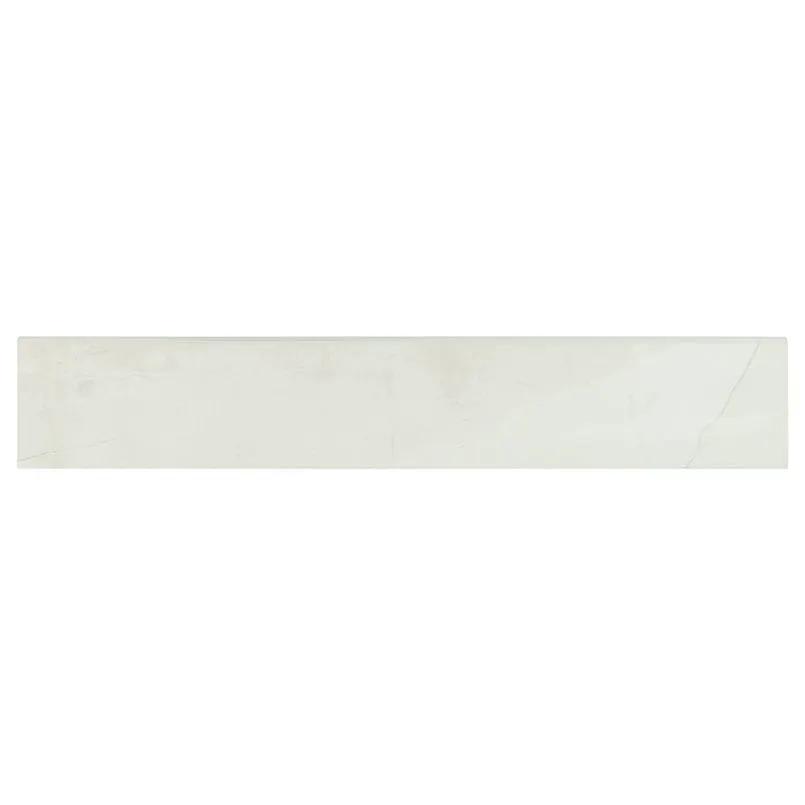 Sande Ivory Polished Bullnose Marble Look Porcelain Moldings 3x18 close up