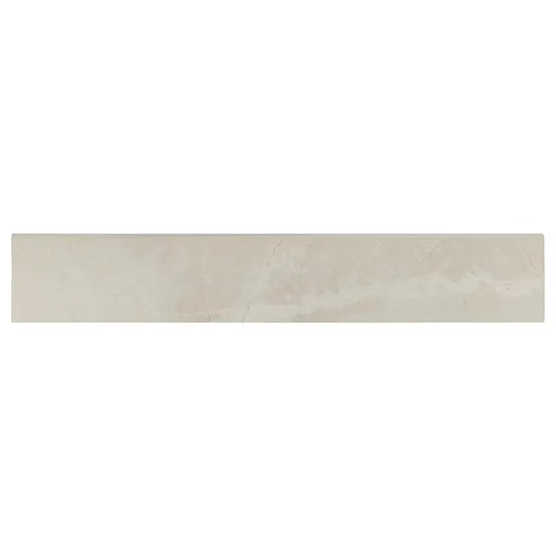 Sande Ivory Matte Bullnose Marble Look Porcelain Moldings 3x18 close up