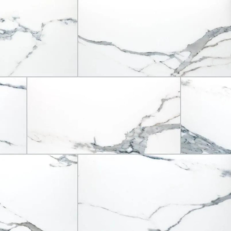 Savoy Azula Polished Marble Look Porcelain Tiles 12x24 close up