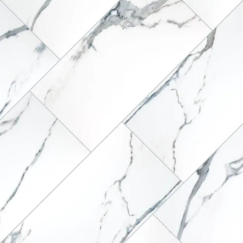 Savoy Azula Matte Bullnose Marble Look Porcelain Moldings 3x24 angled view