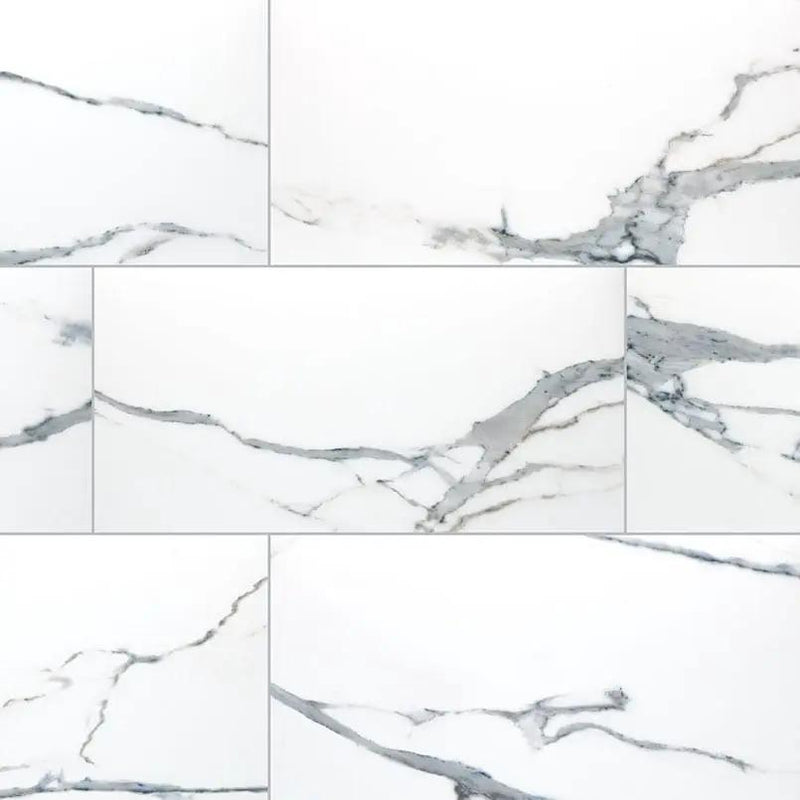 Savoy Azula Polished Marble Look Porcelain Tiles 24x48 close up