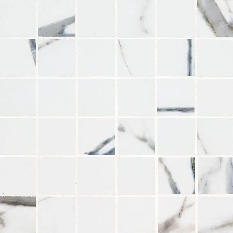 Savoy Azula Matte Marble Look Porcelain Mosaics 2x2 close up