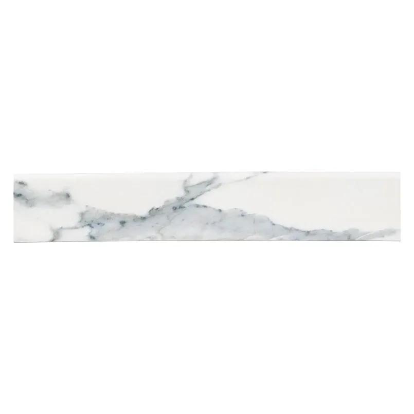 Savoy Azula Polished Bullnose Marble Look Porcelain Moldings 3x24 close up