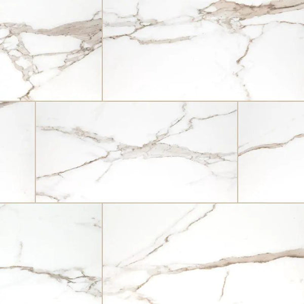 Savoy Crema Matte Marble Look Porcelain Tiles 12x24, photo 2 of 5