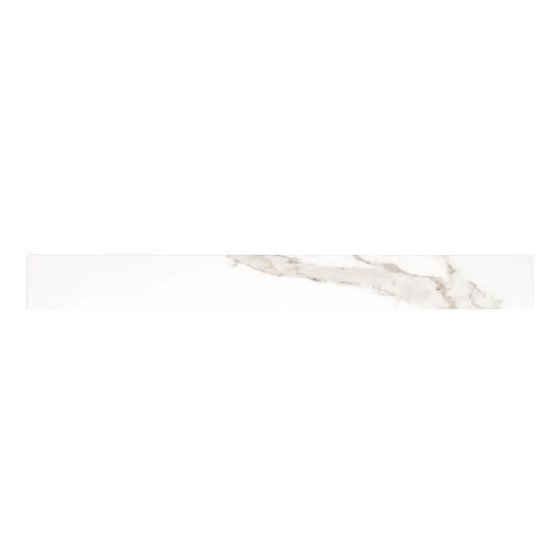 Savoy Crema Polished Bullnose Marble Look Porcelain Moldings 3x24 close up