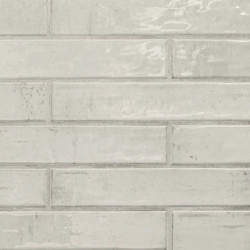 Stella Rhino 2x10 Glossy Ceramic Mosaics close up