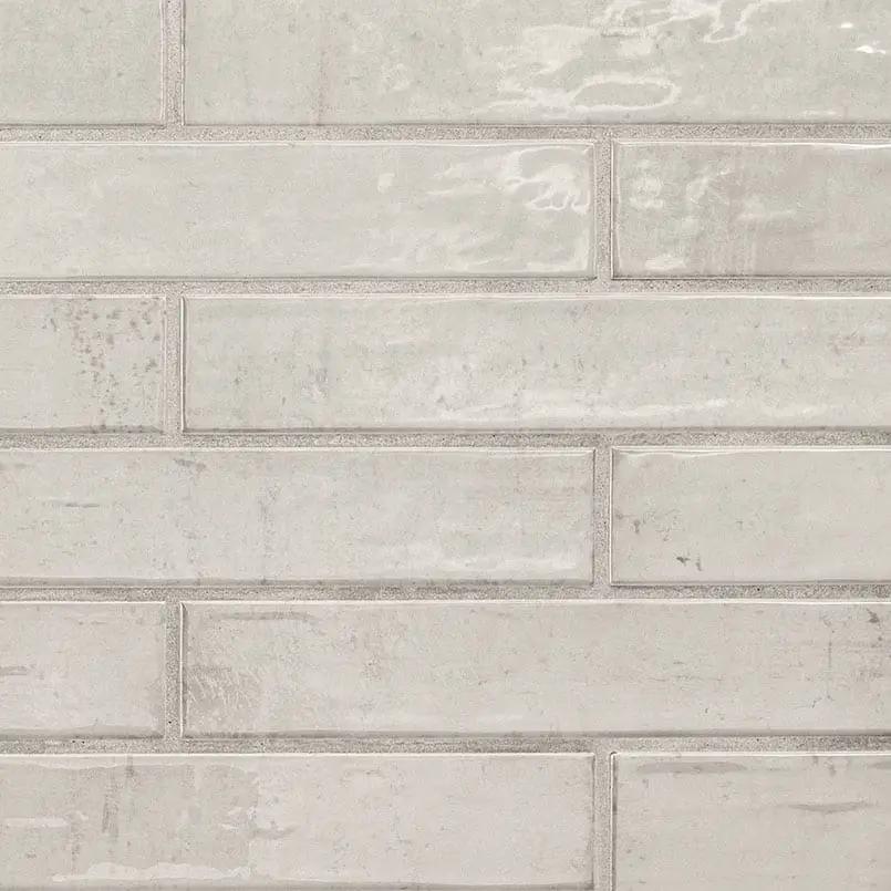 Stella Rhino 2x10 Glossy Ceramic Mosaics close up