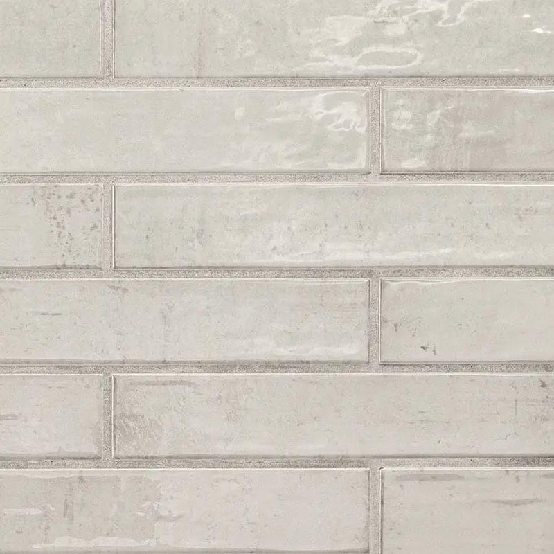 Stella Rhino 2x10 Glossy Ceramic Mosaics close up
