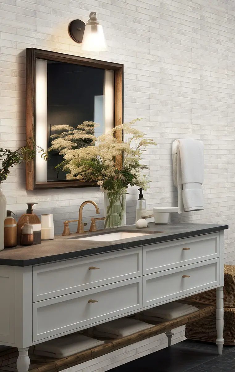 Stella Rhino 2x10 Glossy Ceramic Mosaics in a finished room