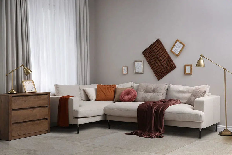 Traktion Stowe Desert Amber Matte Slate Look Porcelain Tiles 15x30 in a finished room
