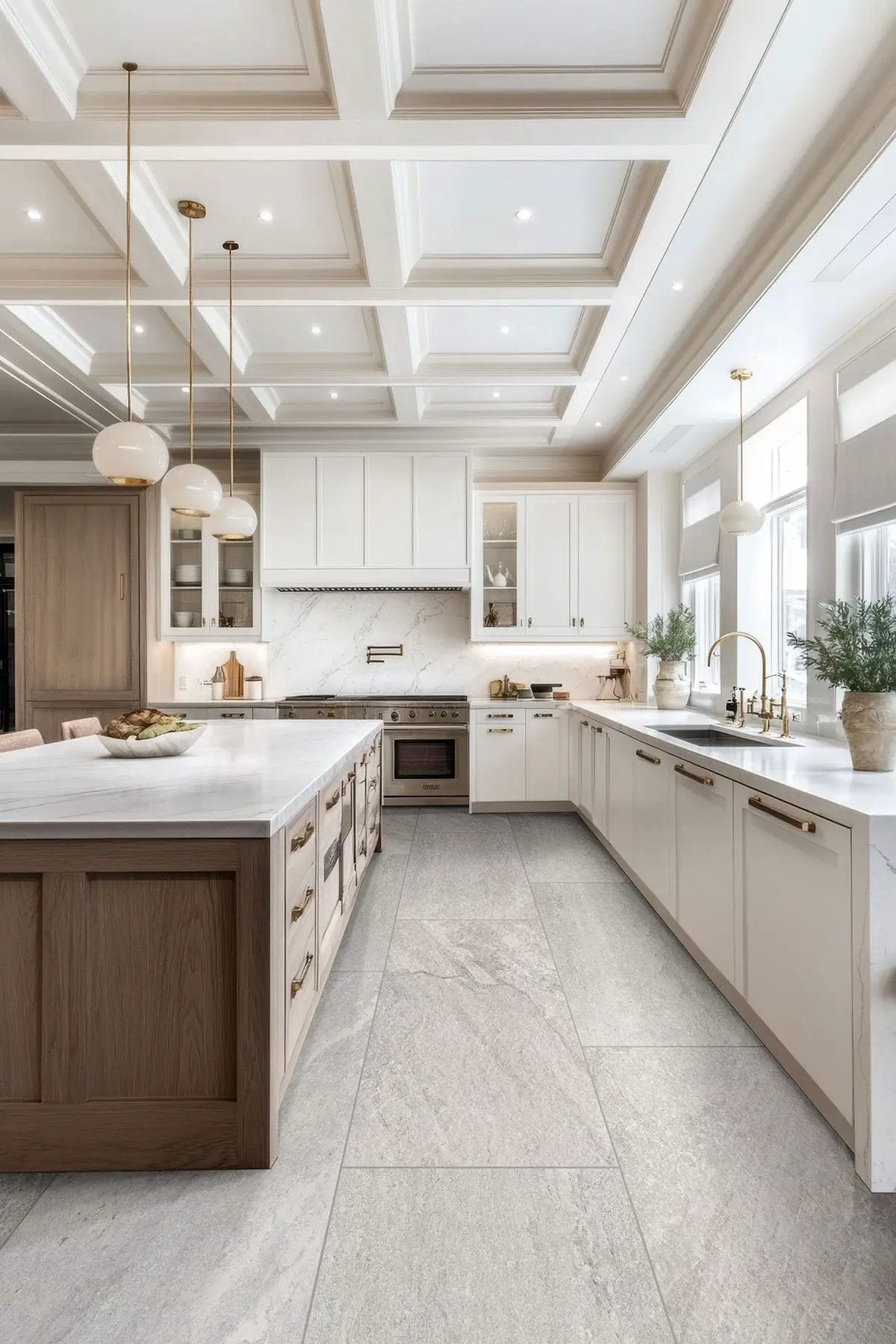 Traktion Stowe Silver Dune Matte Slate Look Porcelain Tiles 15x30 in a finished room