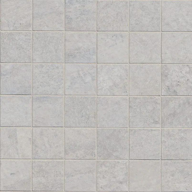 Traktion Stowe Silver Dune Matte Slate Look Porcelain Mosaics 2x2 close up