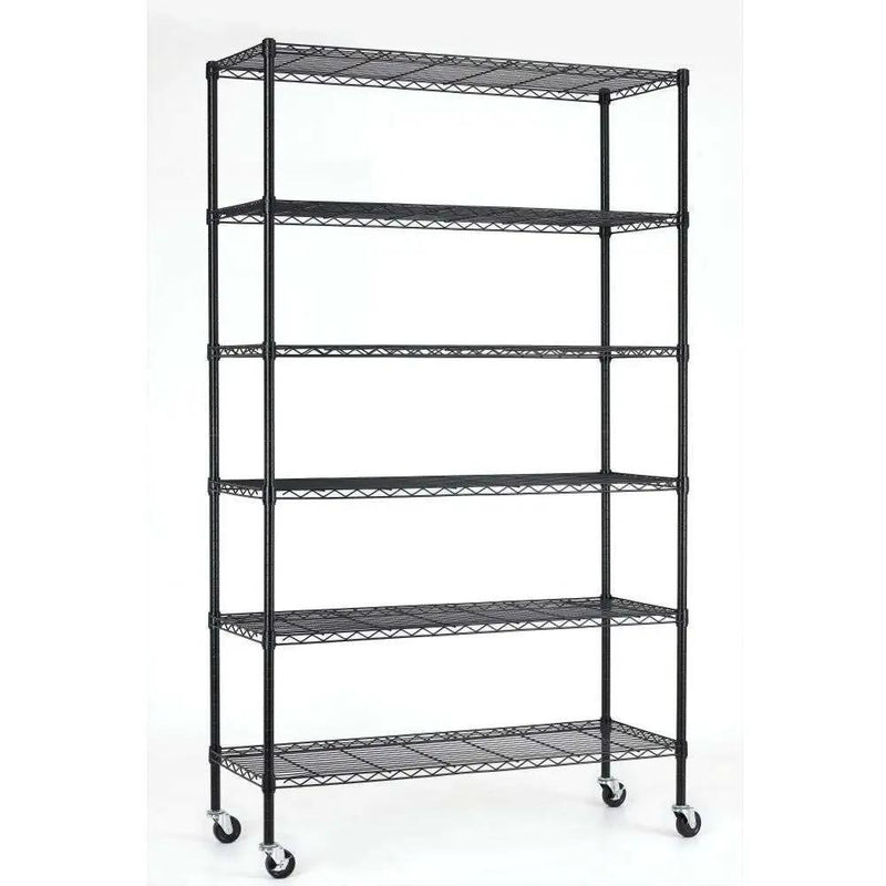 Heavy Duty 6-Shelf Adjustable Metal Shelving Rack with Casters by HomePacific
