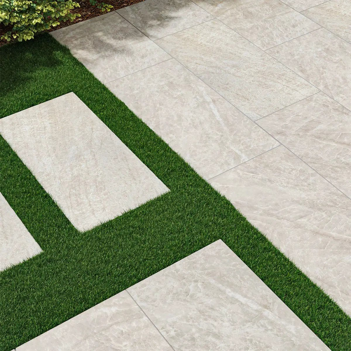 Legions Taja Ivory Matte Porcelain Tiles 24x48 in a finished room