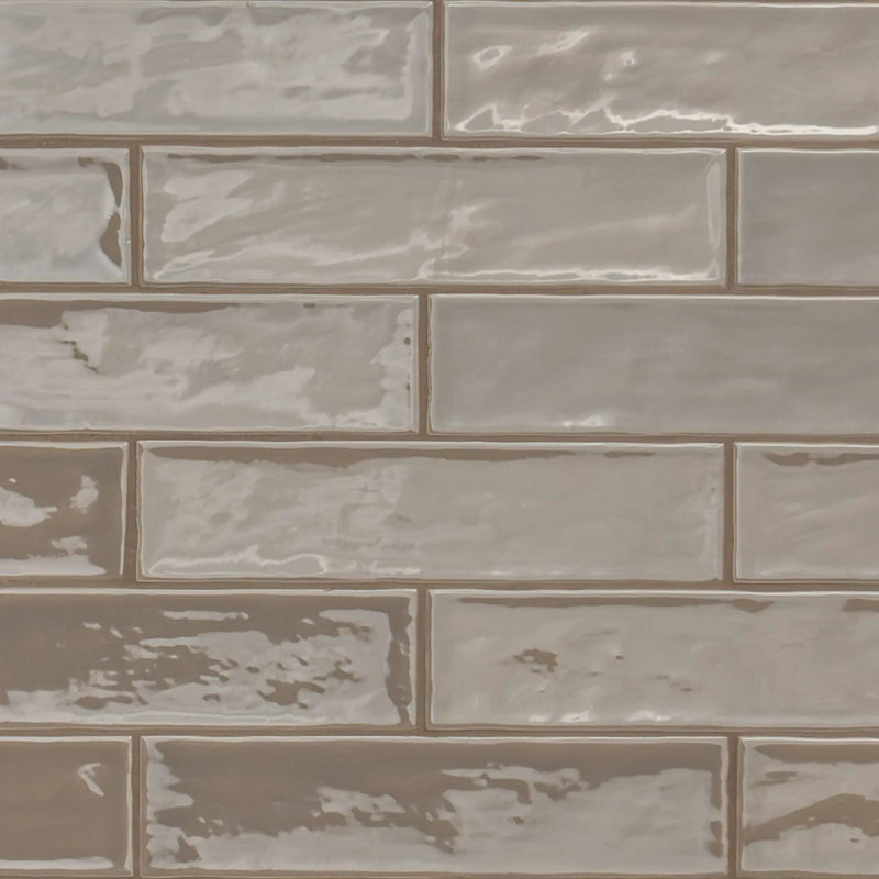 Umber 4x4 Glossy Ceramic Mosaics 2x8 by MSI Surfaces
