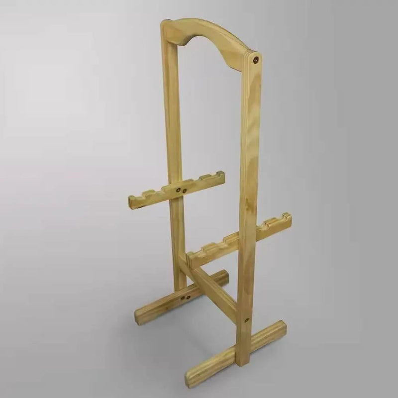 Set of 4 - Solid Wood Folding TV Tray Table Set with Stand in Natural Finish by HomePacific