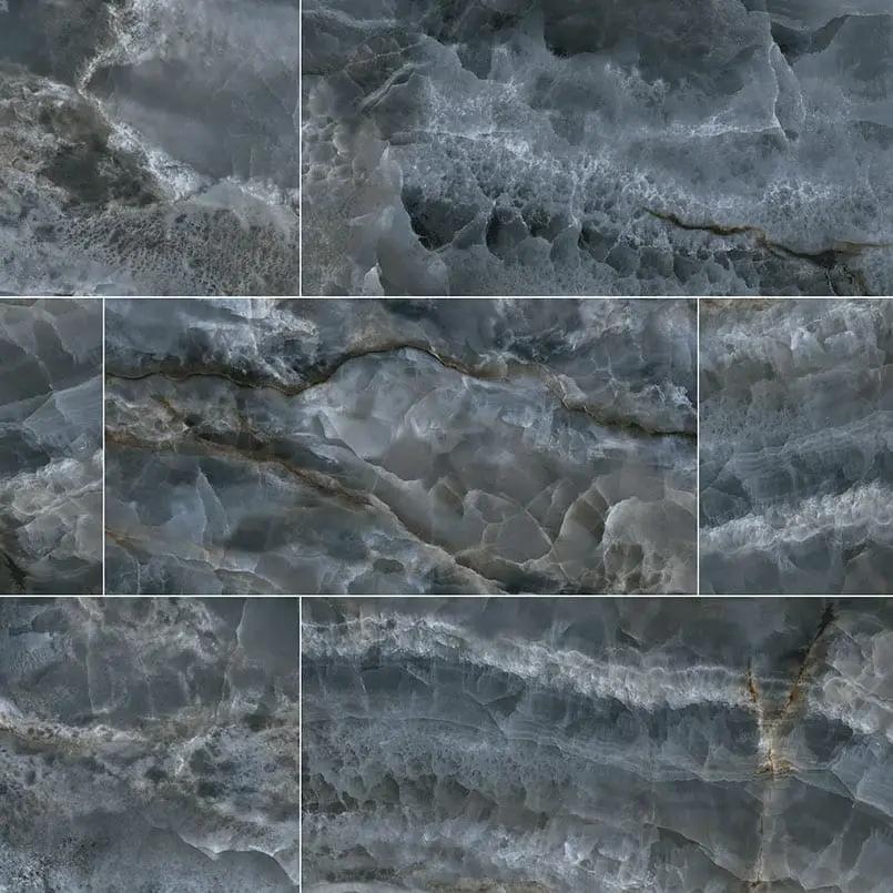 Exotika Tourmaline Polished Marble Look Porcelain Tiles 24x48 close up