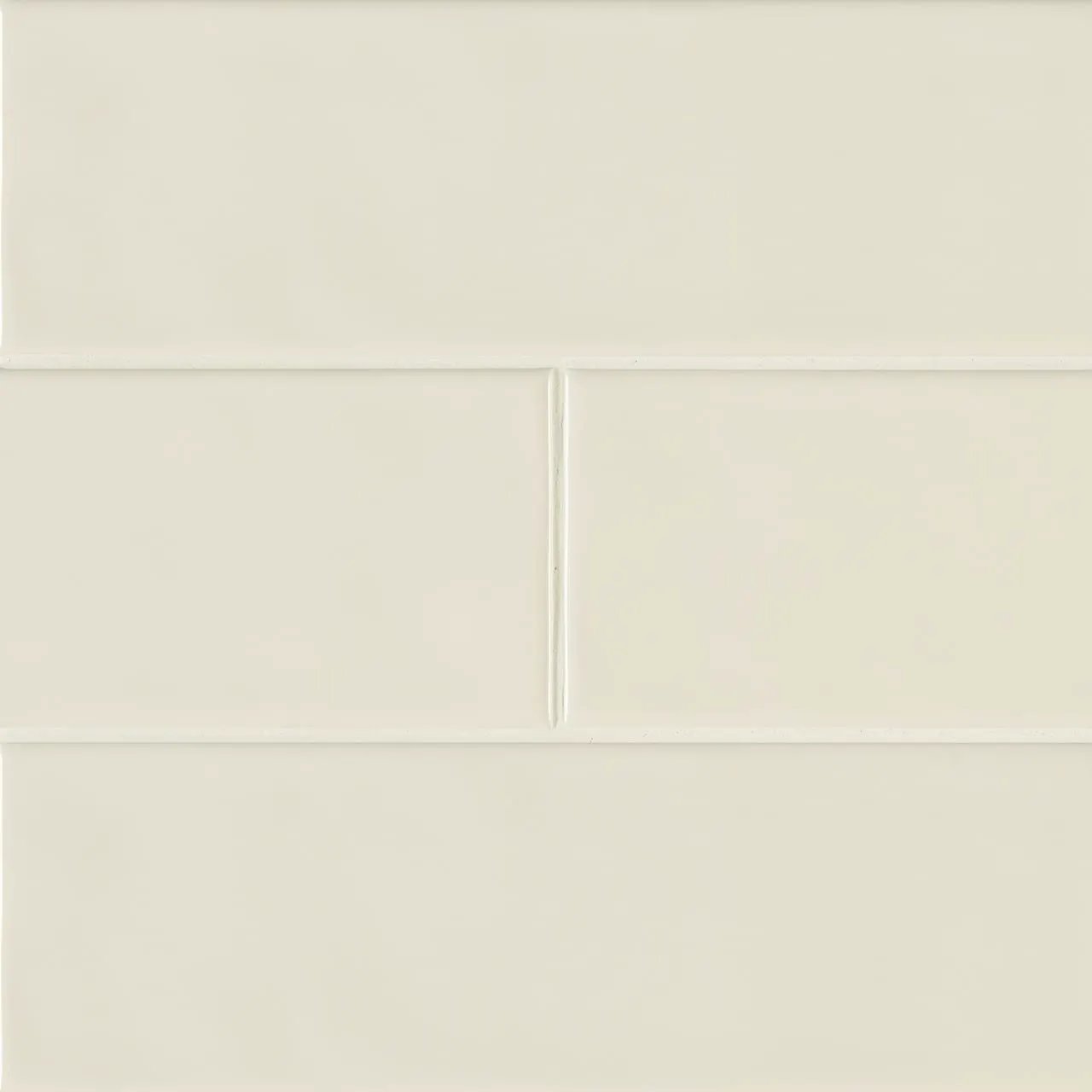 Urbano Crema Tile Glossy Ceramic Mosaics 4x12 close up