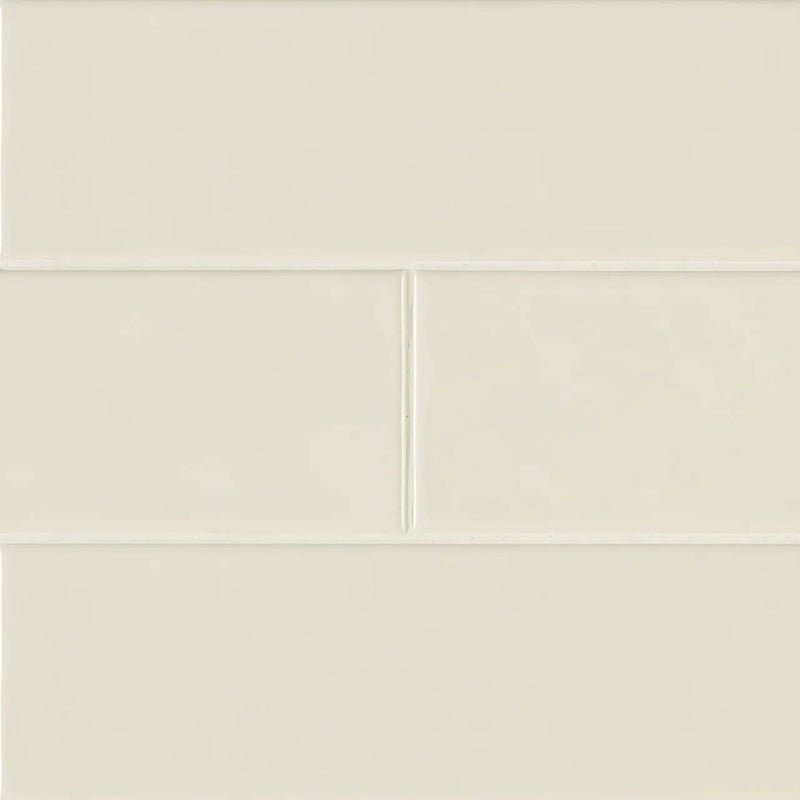 Urbano Crema Tile Glossy Ceramic Mosaics 4x12 close up