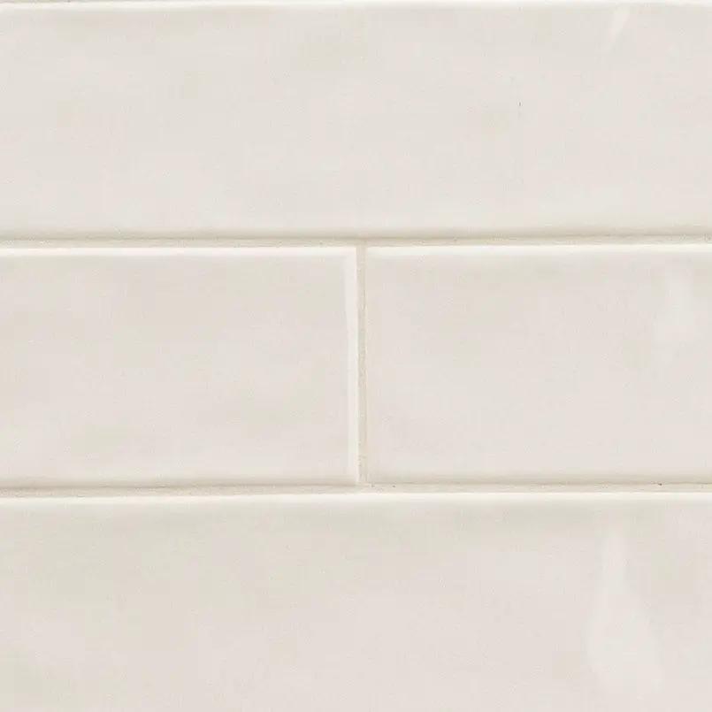 Urbano Crema Tile Glossy Ceramic Mosaics 4x12 close up