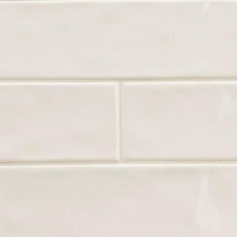 Urbano Crema Tile Glossy Ceramic Mosaics 4x12 close up
