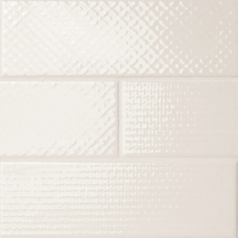 Urbano Crema Tile Glossy Ceramic Mosaics 4x12 2 close up