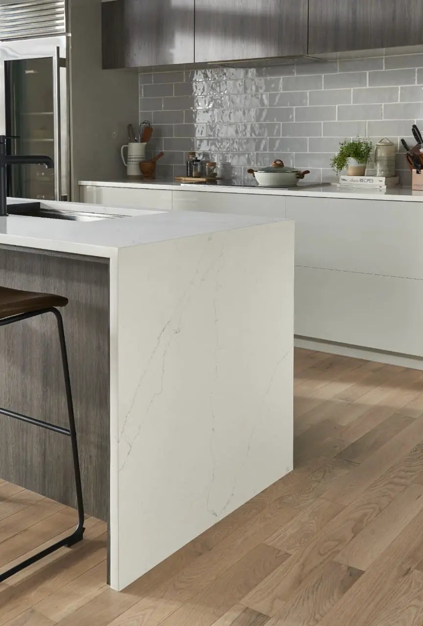 Urbano Dusk Tile Glossy Ceramic Mosaics 4x12 in a finished room