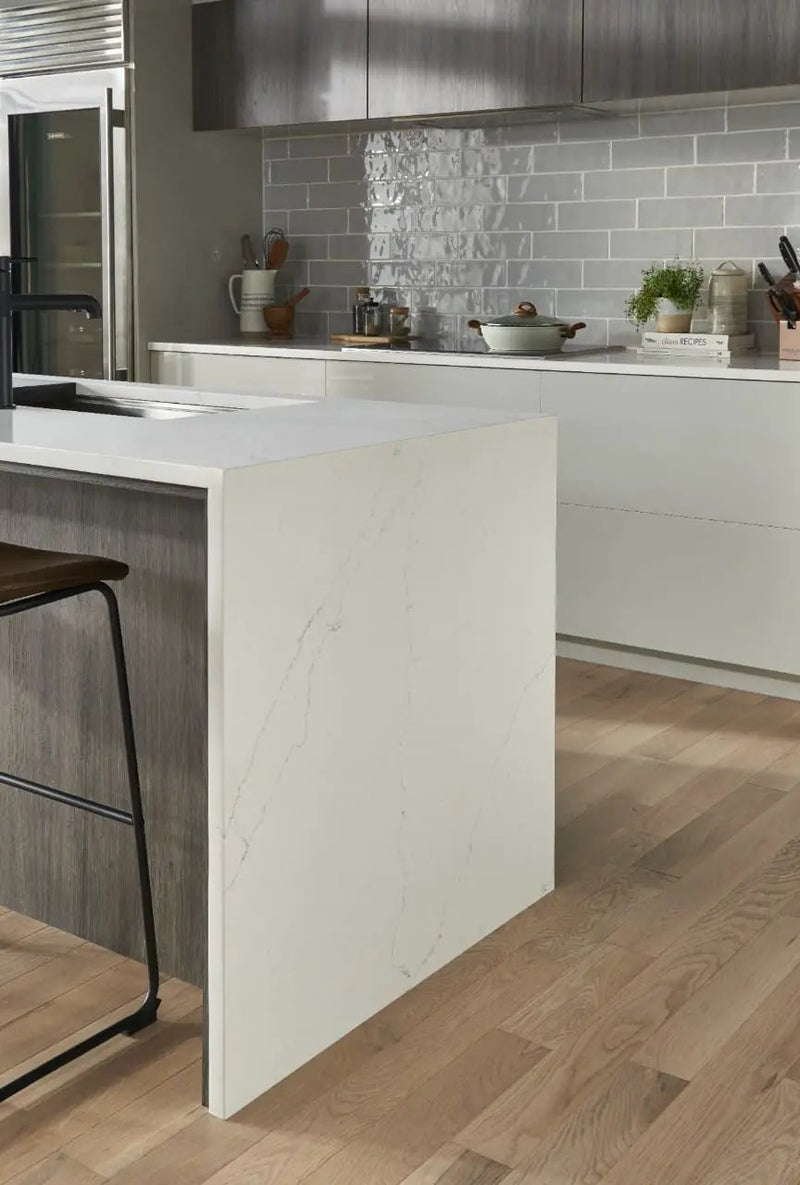 Urbano Dusk Tile Glossy Ceramic Mosaics 4x12 in a finished room