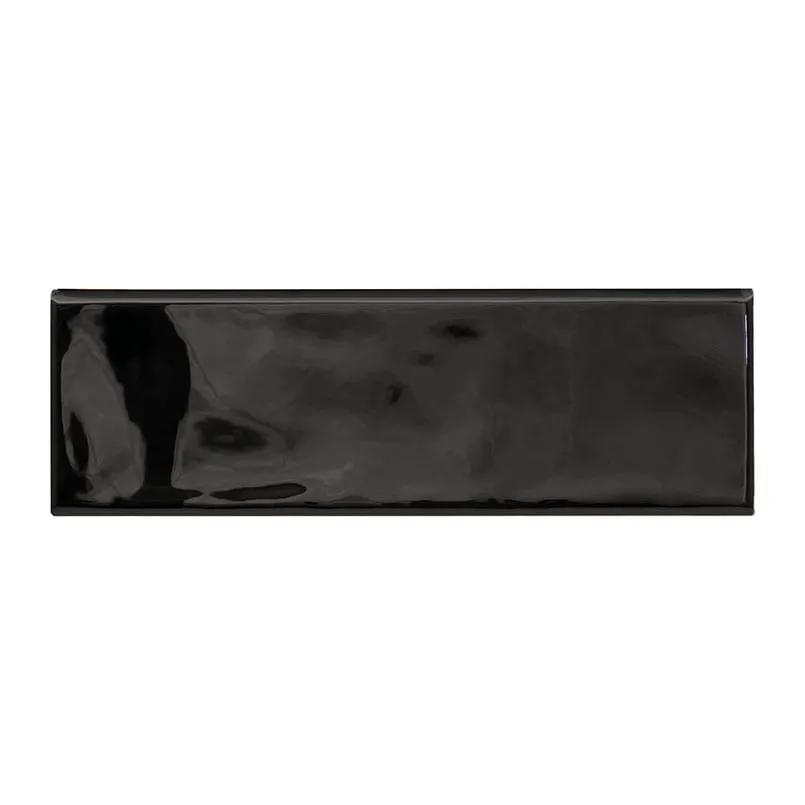 Urbano Ink Tile Glossy Bullnose Ceramic Mosaics 4x12 close up
