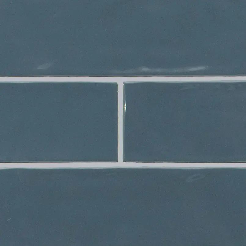 Urbano Navy Glossy Ceramic Mosaics 4x12 close up