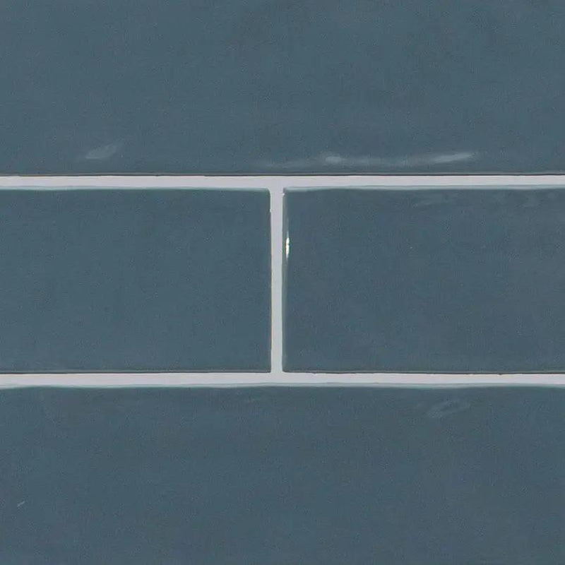 Urbano Navy Glossy Ceramic Mosaics 4x12 close up