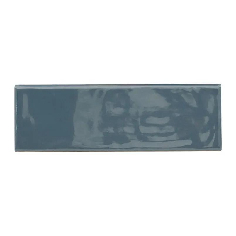 Urbano Navy Glossy Bullnose Ceramic Mosaics 4x12 close up