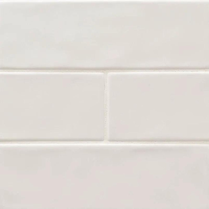 Urbano Pure Subway Tile Glossy Ceramic Mosaics 4x12 by MSI Surfaces