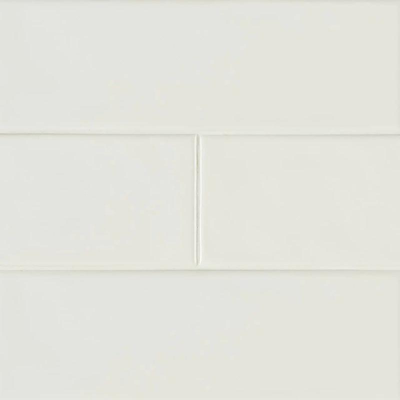 Urbano Pure Subway Tile Glossy Bullnose Ceramic Mosaics 4x12 close up