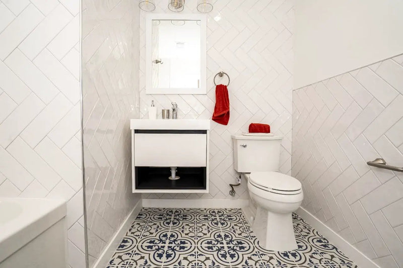 Urbano Pure Subway Tile Glossy Bullnose Ceramic Mosaics 4x12 in a finished room