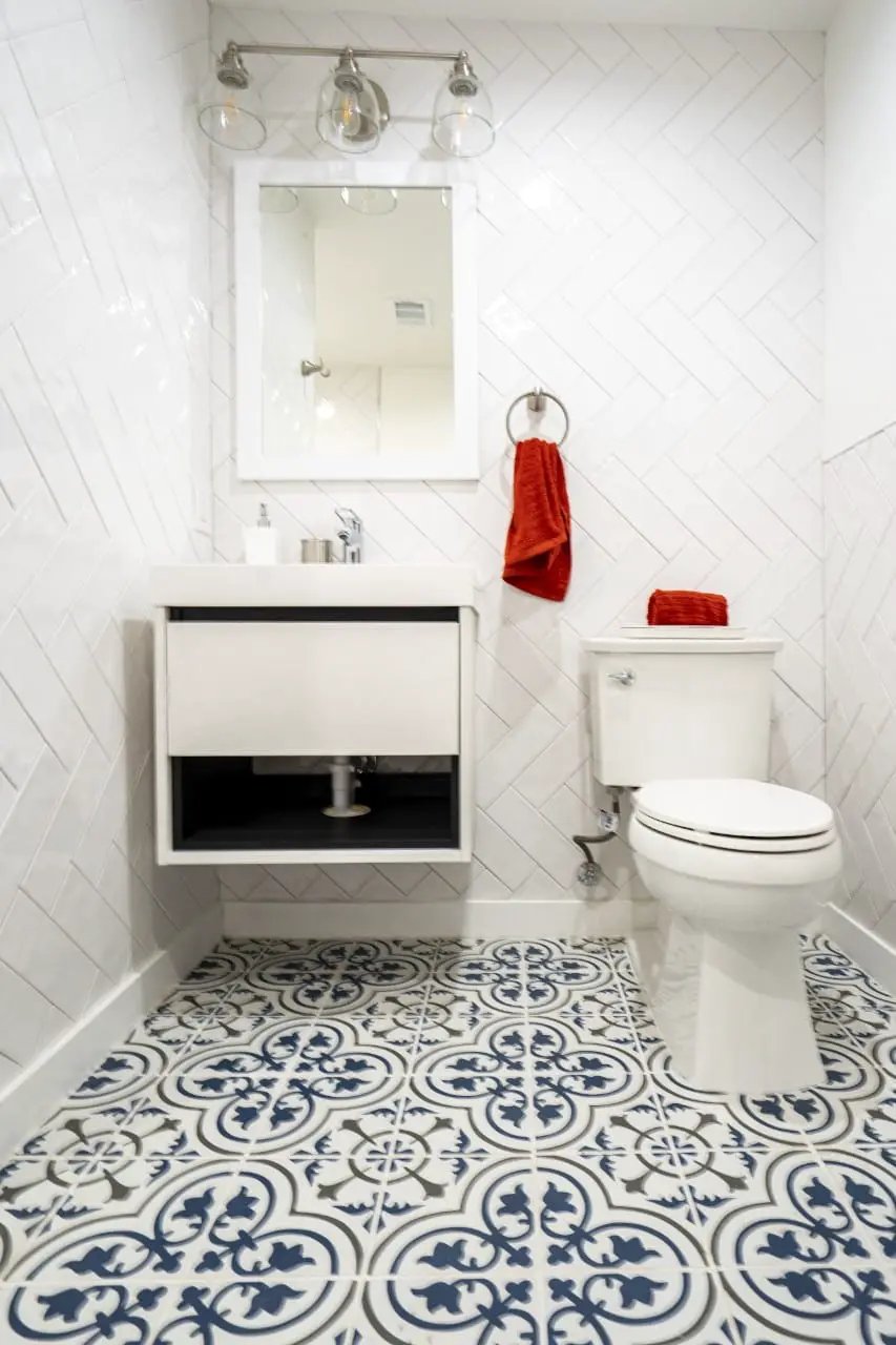Urbano Pure Subway Tile Glossy Bullnose Ceramic Mosaics 4x12 in a finished room