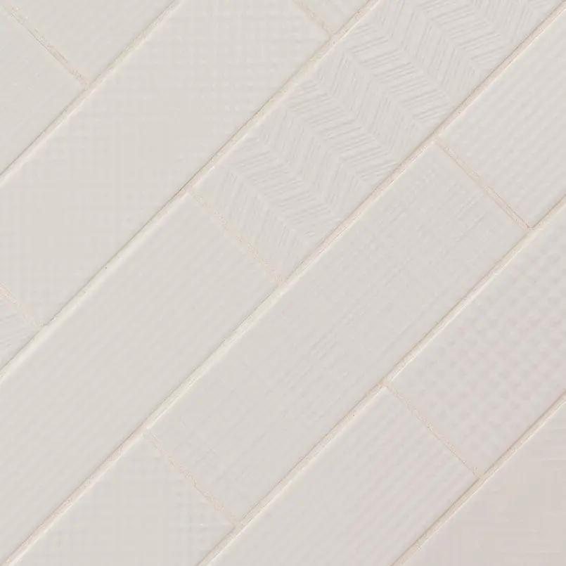Urbano Pure Subway Tile Glossy Bullnose Ceramic Mosaics 4x12 angled view