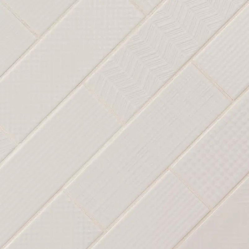 Urbano Pure Subway Tile Glossy Bullnose Ceramic Mosaics 4x12 angled view
