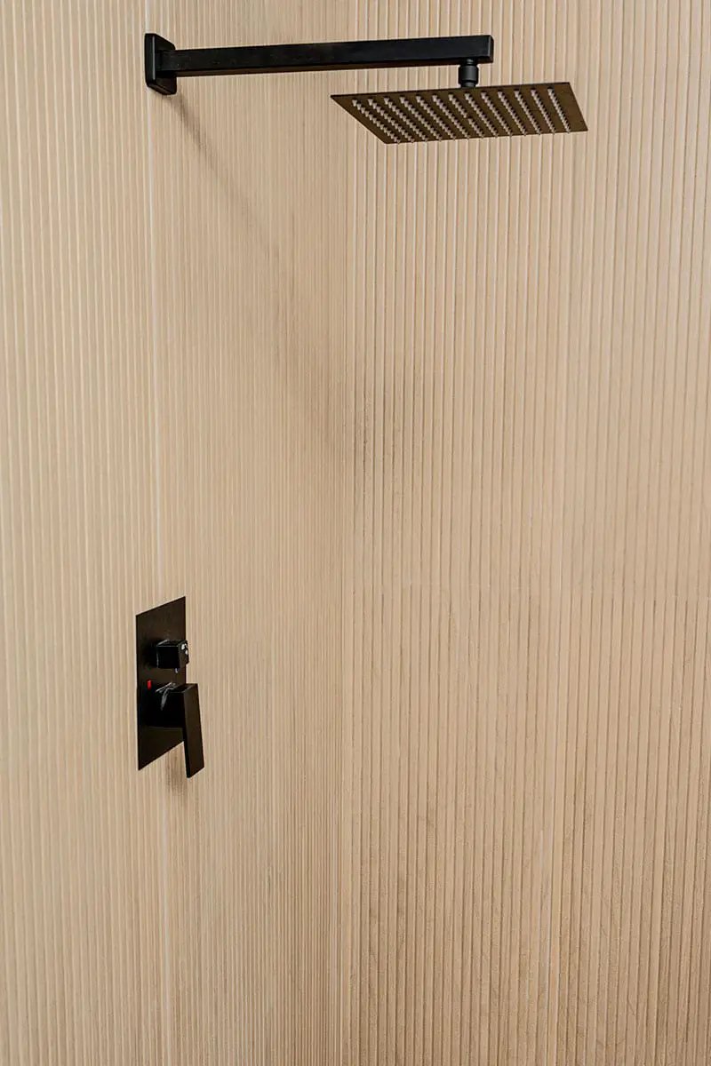 Urbanslat Natural Matte Ceramic Mosaics 16x48 in a finished room