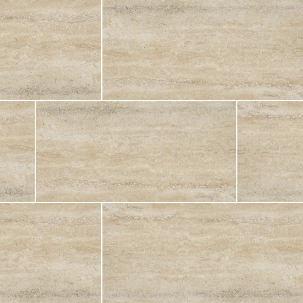 Veneto Sand Matte Travertine Look Porcelain Tiles 12x24 close up