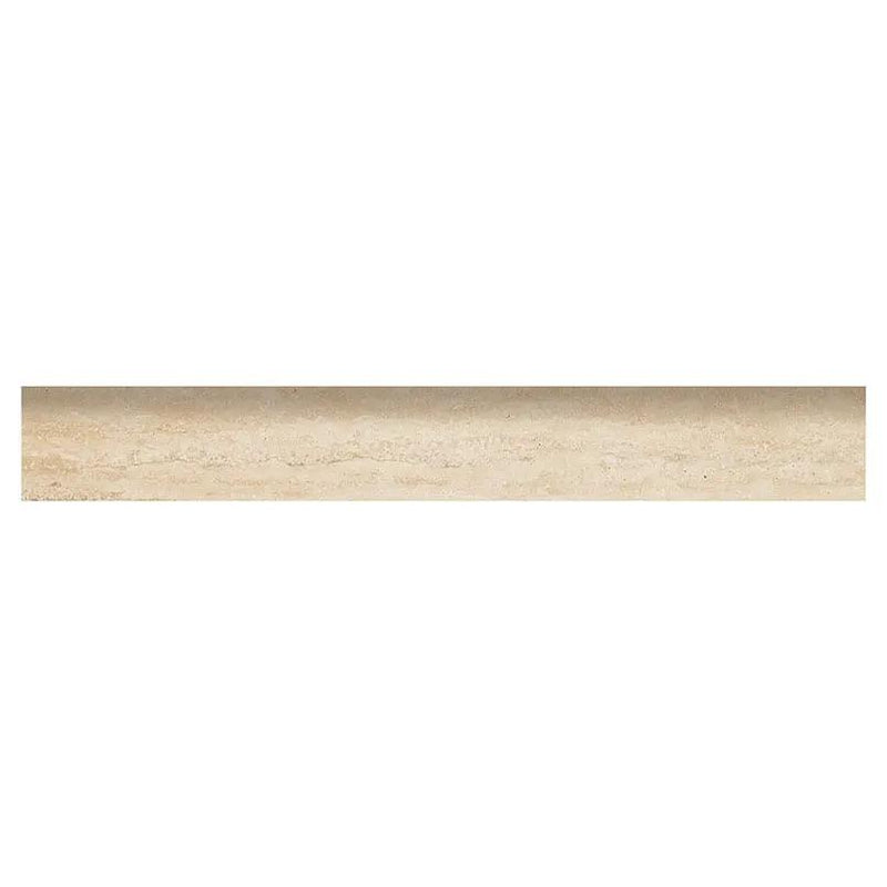 Veneto Sand Matte Bullnose Travertine Look Porcelain Moldings 3x24 close up