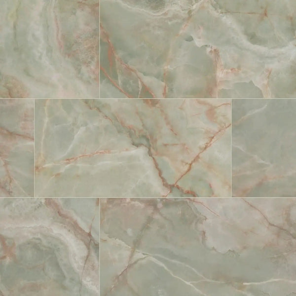 Exotika Verde Vivo Polished Marble Look Porcelain Tiles 24x48