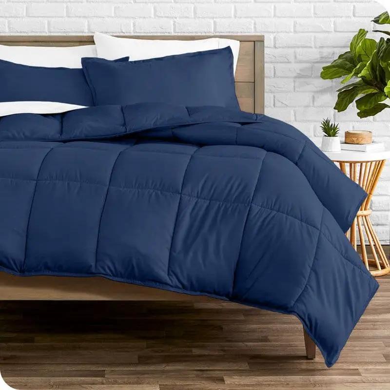 Queen size Super Soft Down Alternative Comforter Set in Navy Blue by HomePacific