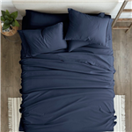 King Navy Blue 6-Piece Soft Wrinkle Resistant Microfiber/Polyester Sheet Set by HomePacific