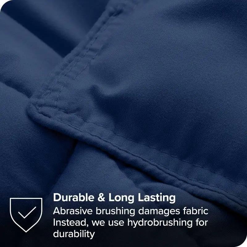 Twin/Twin XL size Super Soft Down Alternative Comforter Set in Navy Blue by HomePacific