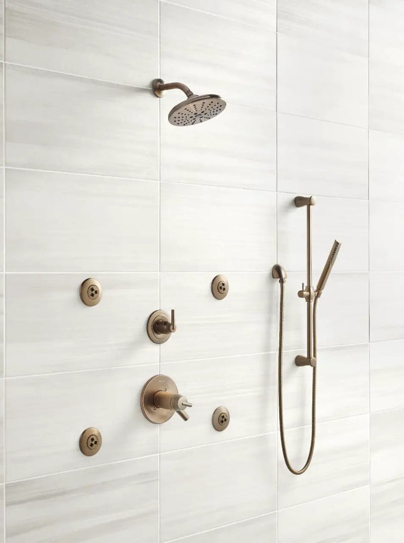 Watercolor Bianco Matte Chevron Marble Look Porcelain Mosaics 12x15 in a finished room