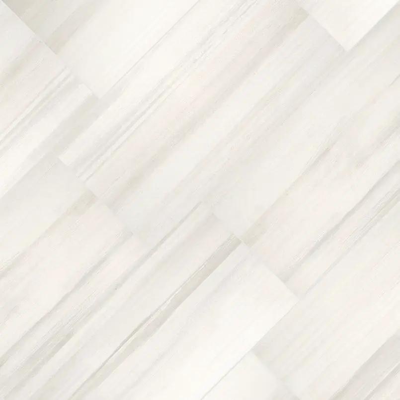 Watercolor Bianco Matte Chevron Marble Look Porcelain Mosaics 12x15 angled view